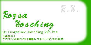 rozsa wosching business card